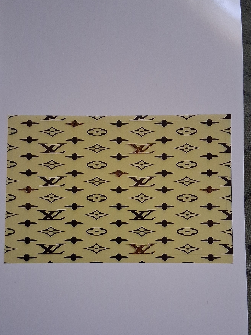 Luxury Patterned Wall Art Print in Cream and Brown Debit Card Sticker